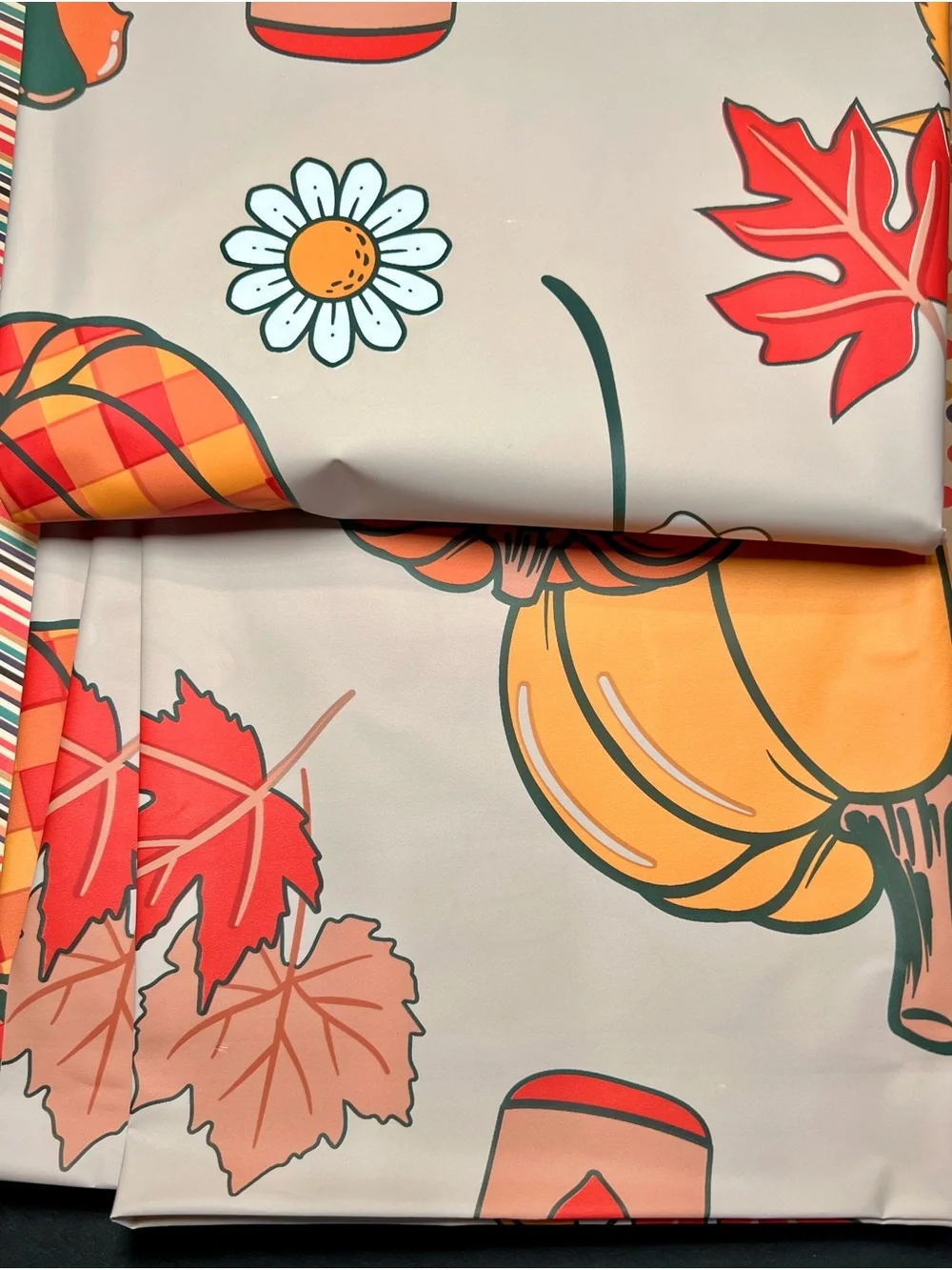 Thankful Fall Pumpkins Leaves Flowers Pumpkin Spice Latte Peva Shower Curtain